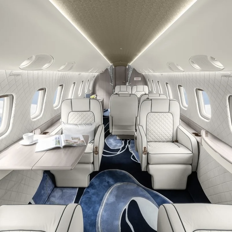 Interieur van een private jet